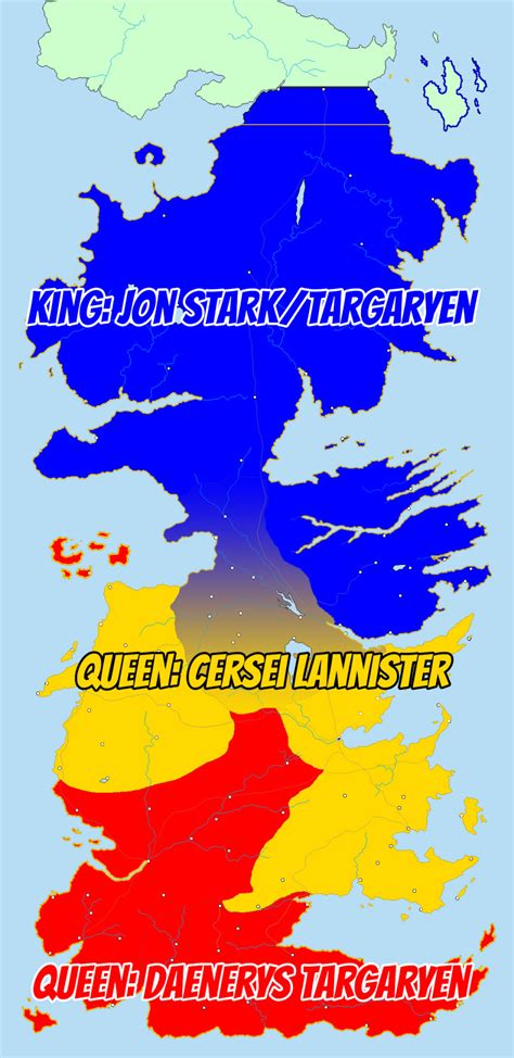 Political Map Of Westeros By The End Of Season 6 Maps On The Web