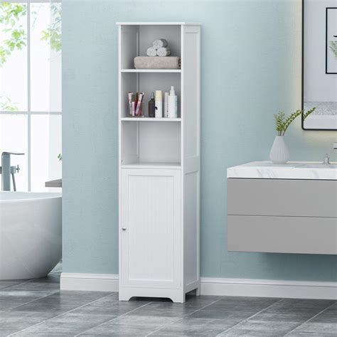 Get set for white bathroom cabinets at argos. Bathroom Storage Cabinet Free Standing Floor Shelves Linen ...