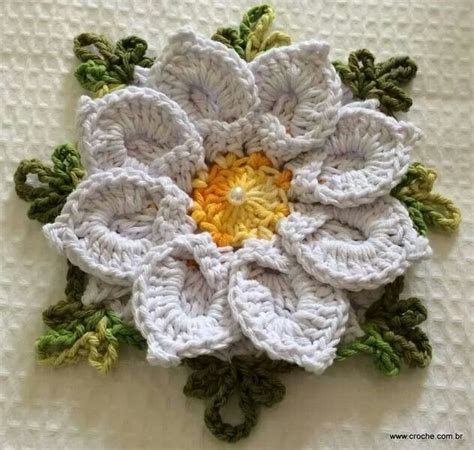 Flores de lana a ganchillo. Tejidos | Flores de ganchillo, Flores de hilo, Flores a ...