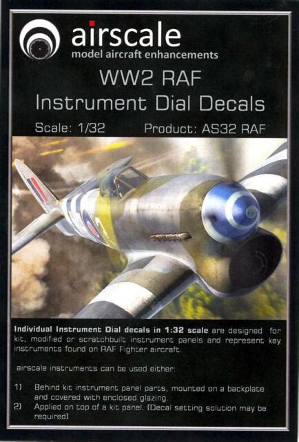 Airscale Decals Royal Air Force Raf Wwii Generic Instrument Dials My