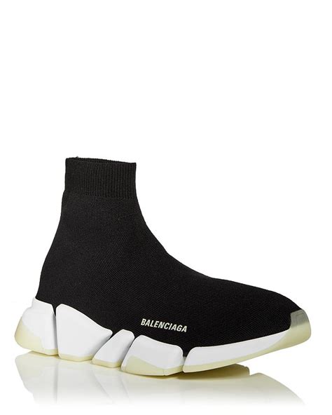 Balenciaga Mens Speed 20 Glow In The Dark Knit High Top Sock Sneakers