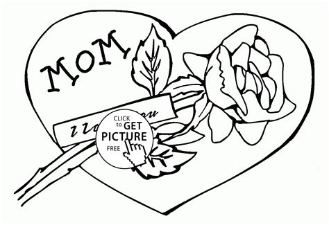 Gambar Mom Love Mother Day Coloring Page Kids Pages Di Rebanas Rebanas
