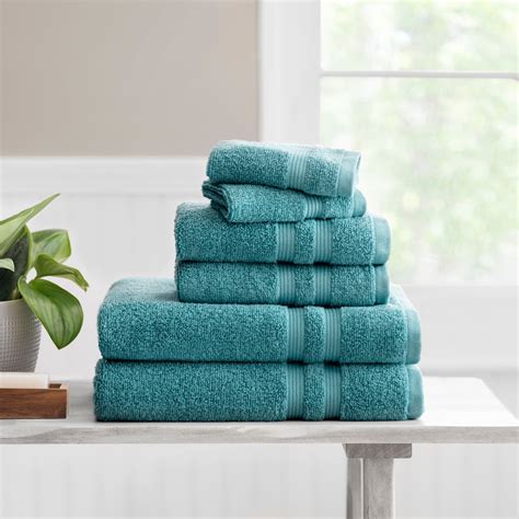 Mainstays Performance Solid Bath Towel Piece Set Cool Water