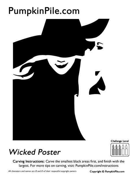 Wizard Of Oz Wicked Witch Pumpkin Stencil Pumpkin Pattern Pumpkin