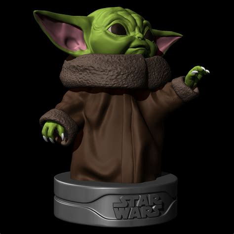 Baby Yoda Stl 3d Modell Stl Datei Etsy