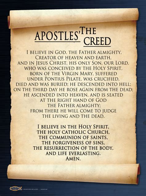 Free Printable Apostles Creed Prayer