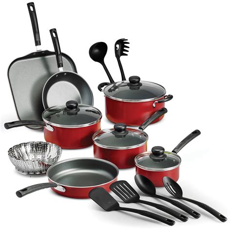 Buy Tramontina Primaware 18 Piece Non Stick Cookware Set Red Online At