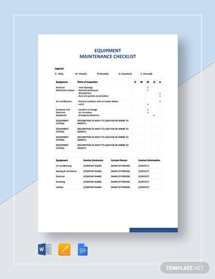 It's easy to create and modify and it could save you from serious mistakes. FREE 7+ Equipment Checklist Samples & Templates in Excel ...