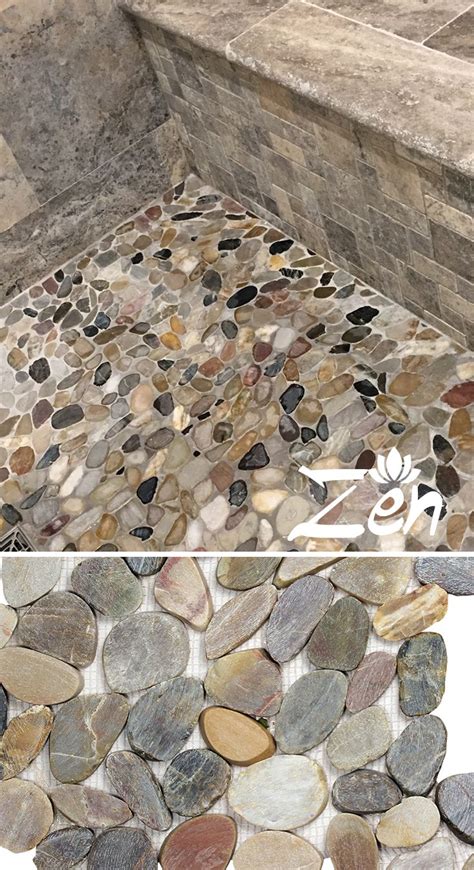 Pebble Stone Sliced Mixed Tile Stone Tile Bathroom Stone Shower