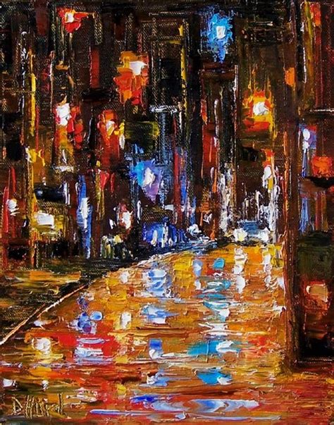 Debra Hurd Original Paintings And Jazz Art Abstract Night Cityscape