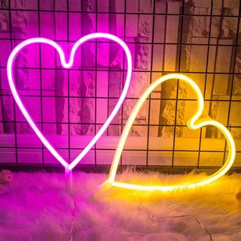 Led Neon Light Sign Heart Shape Wedding Party Decoration Neon Light Bar