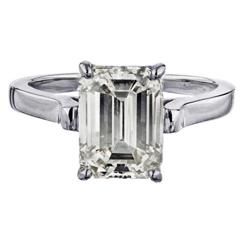 Tiffany And Co Emerald Cut Diamond Solitaire Engagement Ring For Sale