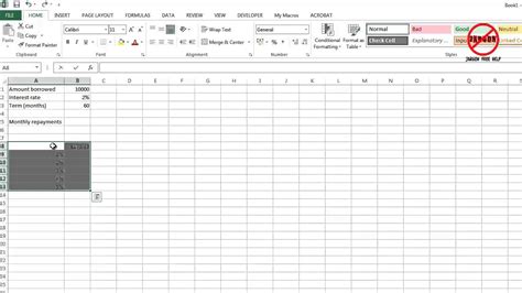 Excel One Input Data Table Youtube
