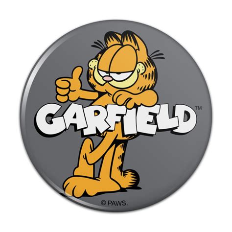 garfield with logo pinback button pin