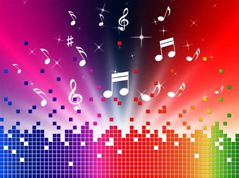 Colorful Music Background Shows Sounds Jazz And Harmony Free Stock