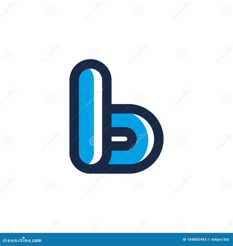 Lowercase B Letter Bold Blue Logo Template Cartoon Vector