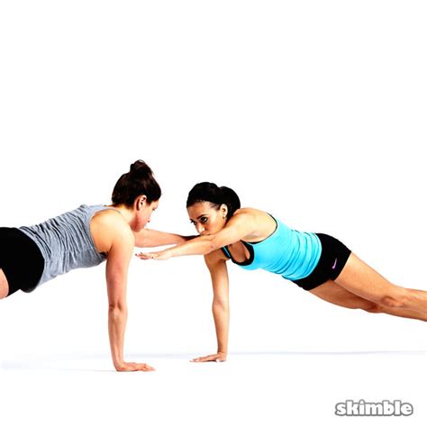 Partner Push Ups With Shoulder Taps Exercise How To Workout Trainer