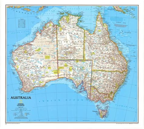 Australia Classic Laminated By National Geographic Maps Gambaran