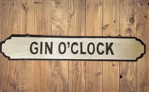 Gin Oclock Wooden Bar Sign