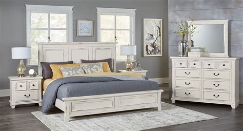 Bedroom sets with bed and other accessories should be made with strong quality material like wood or metal. Timber Creek Mansion Bedroom Set (Distressed White ...