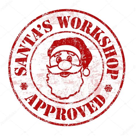 Santa S Workshop Approved Grunge Rubber Stamp On White Background Vector Illustration Premium