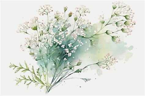 Watercolor Babys Breath Stock Illustrations 36 Watercolor Babys