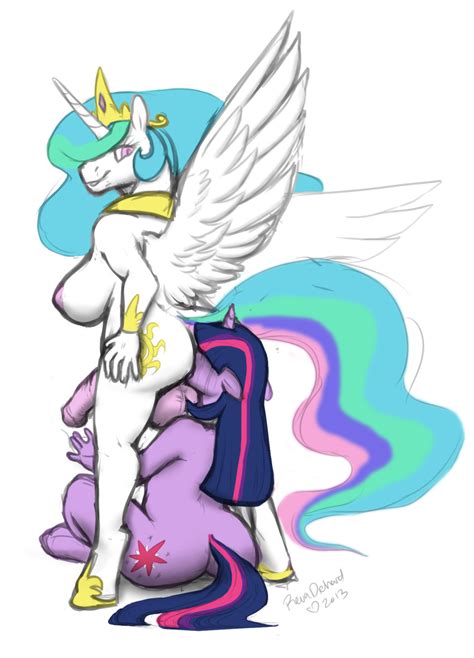 Rule 34 2013 Alicorn Anthro Anthrofied Balls Breasts Colored Crown Cutie Mark Dickgirl Duo