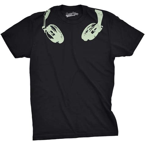 Glow In The Dark Headphones Mens Tshirt 4xl Black Edm Shirt