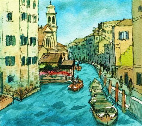 Watercolor Painting Venice Pen And Ink Travel Sketching Part 3