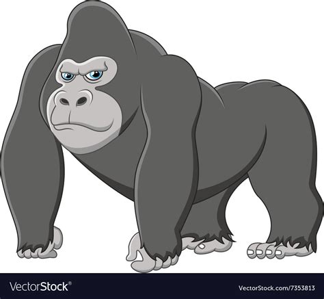 Happy Gorilla Cartoon Royalty Free Vector Image