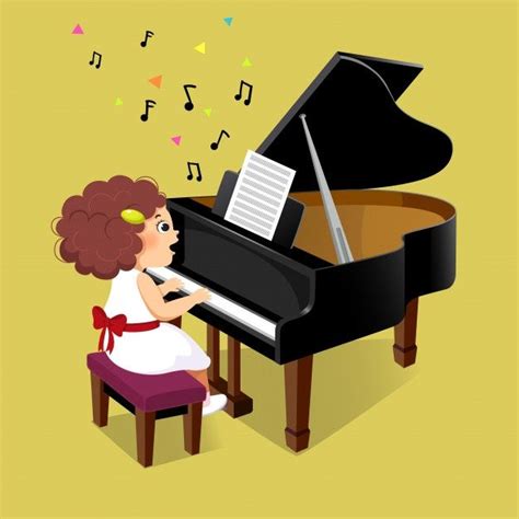 Cute Little Girl Playing The Grand Piano In 2020 Piano Cute Little
