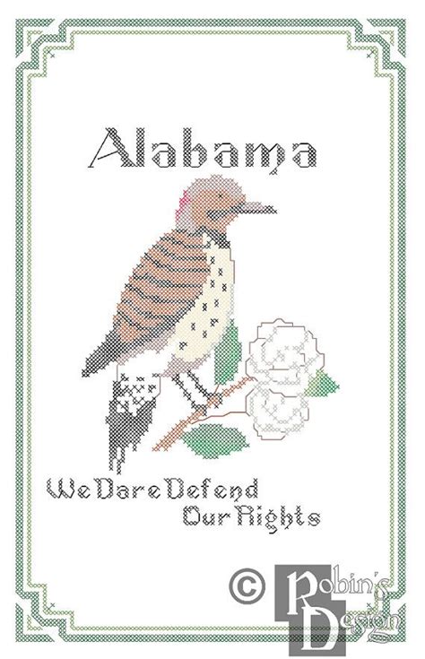 Do i need to buy a program for this, or is. Alabama State Bird, Flower and Motto Cross Stitch Pattern ...