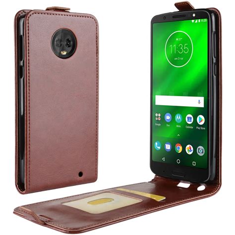 Clamshell Flip Cover Case For Motorola Moto G6 G6 Play Plus Pu Leather