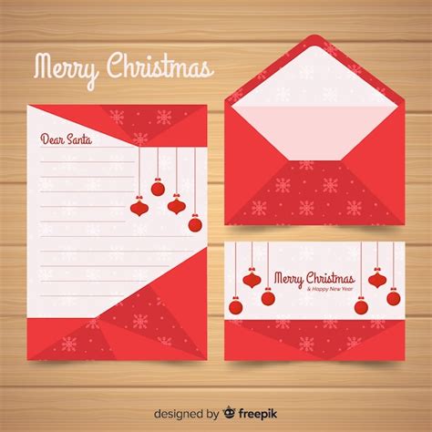 Diseño De Carta Y Sobre De Navidad Vector Gratis