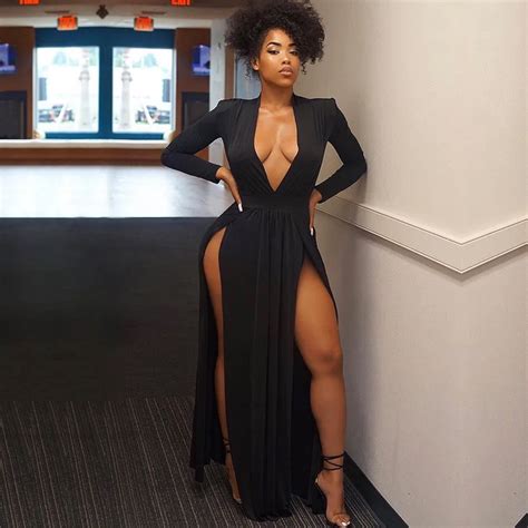 African Formal Dresses For Women 2019 Sexy Deep V Neck Bodycon Dress