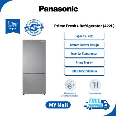 Panasonic Nr Bx421bps 2 Door Bottom Freezer Refrigerator Fridge Peti