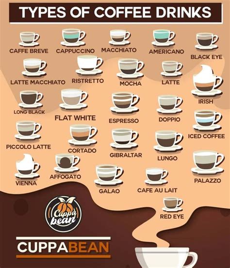 Different Types Of Coffee Drinks And Their Names