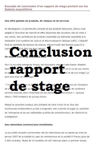 Conclusion Rapport De Stage Bts Optique Salutations Populaires