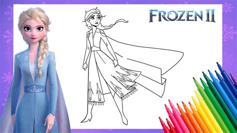 Elsa Frozen 2 Hair Down Coloring Page Goimages Web