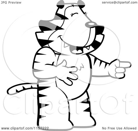 Symbols of summer coloring pages for kids. Cartoon Clipart Of A Black And White Tiger Laughing and ...