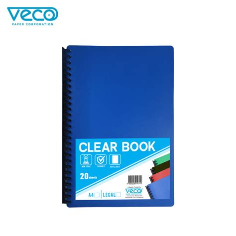 Veco Clearbook Long 20refills Available Blue Black Red Green 1pc