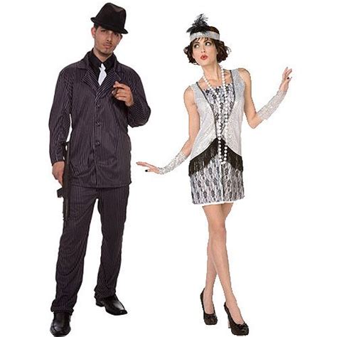 Gangster And Flapper Adult Couple Halloween Costume Value Bundle