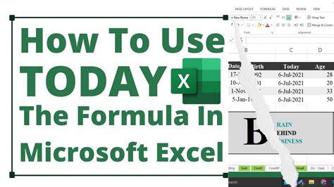 How To Use Today Formula In Excel Today Function Excel Shorts