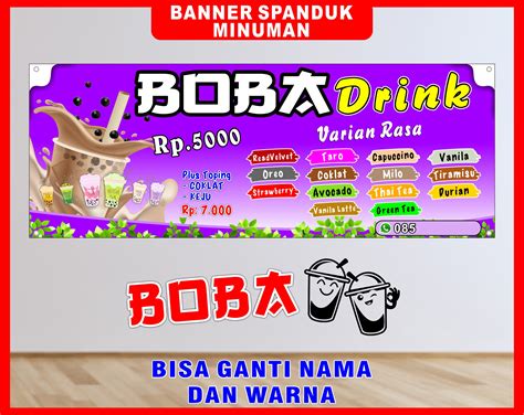 Spanduk Banner Backdrop Minuman Boba Banner Minuman Boba Spanduk