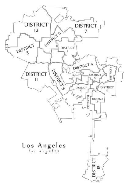 320 Los Angeles Neighborhood Map Stock Illustrations Royalty Free