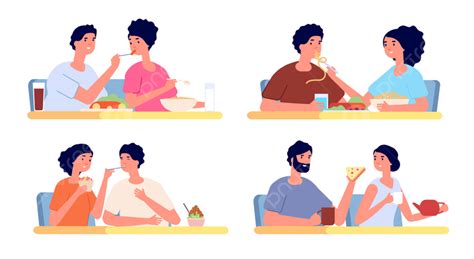 People Eating Together Vector Png Images People Eat Together Couple