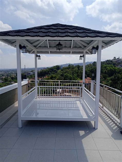 gazebo minimalis bahan besi hollow lantai granit - Gazebos - Bandung