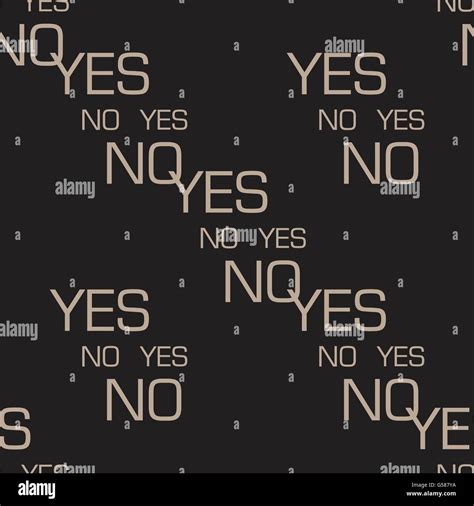 Words Yes And No Choice Concept Seamless Pattern Dark Color Background