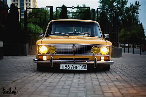 Hd Wallpaper Yellow Car Lada Vaz 2103 Low Classic Retro Styled