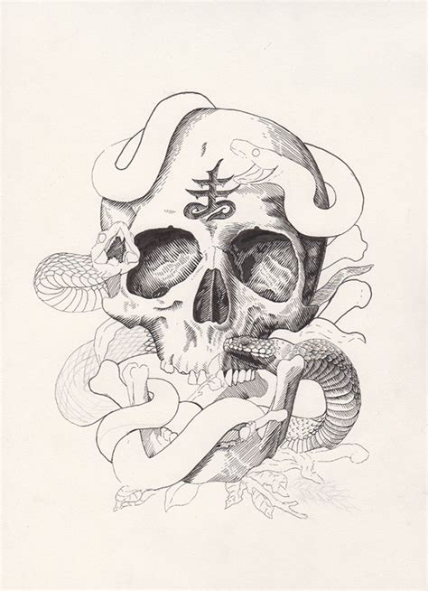 Skull Snake Drawing At Getdrawings Free Download